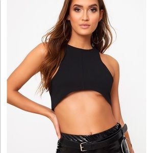 Black underbust crop top